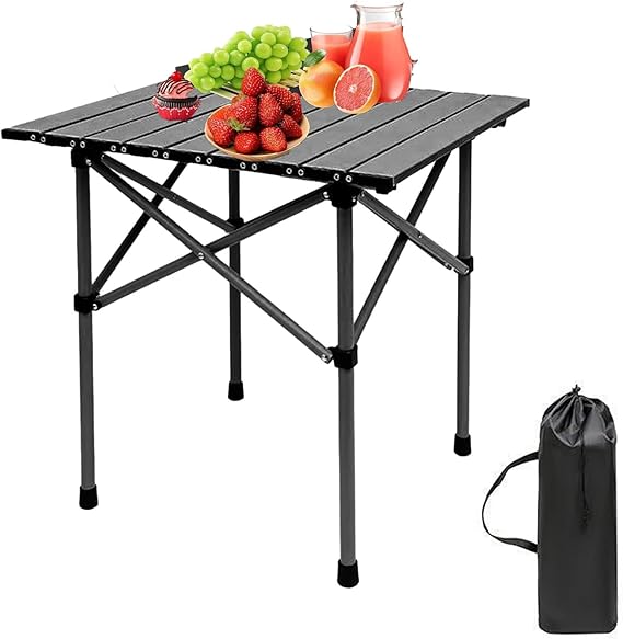 MESA PLEGABLE NEGRA 50X50X53