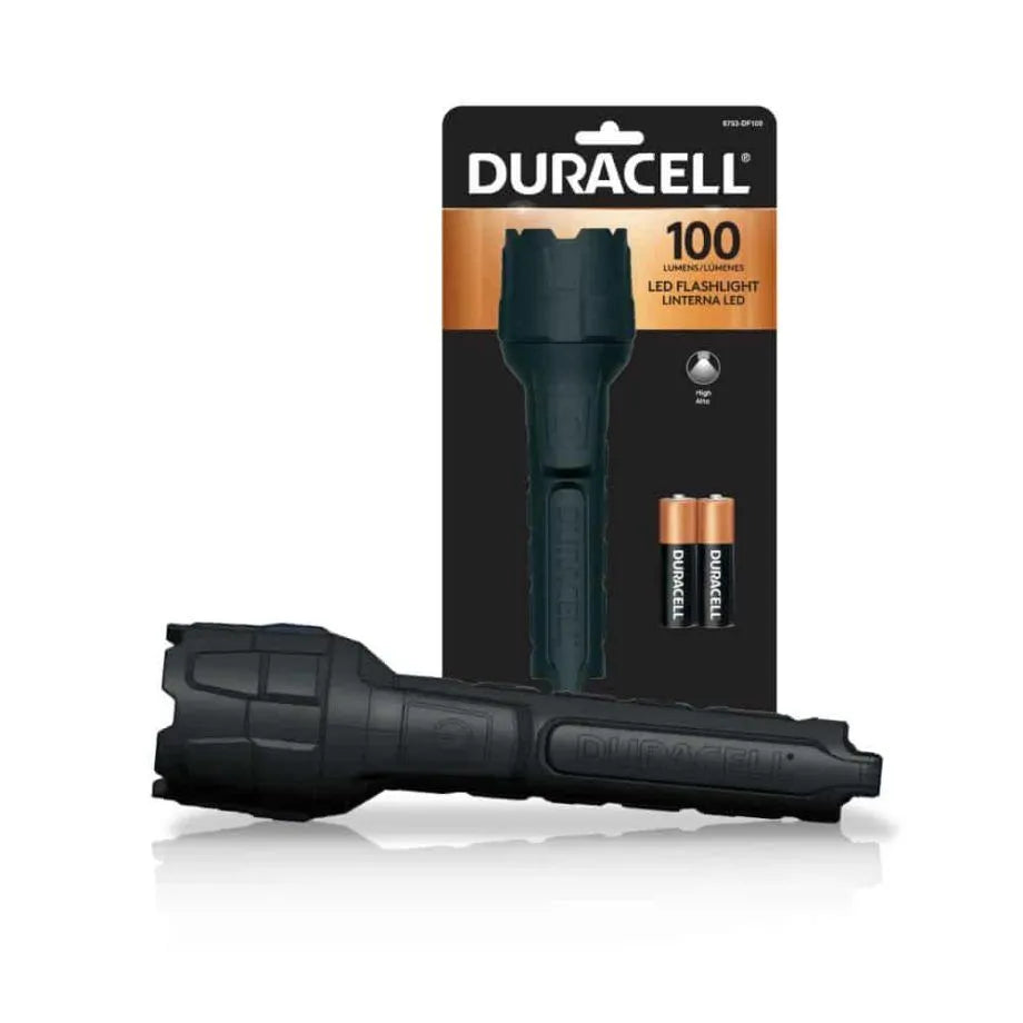 LINTERNA LED DURACELL DE GOMA RESISTENTE 8753-100 LUMENES