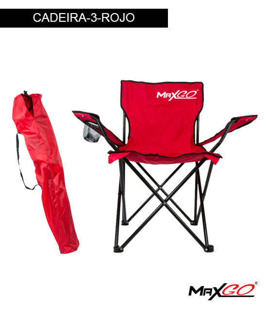 SILLA PLEGABLE MAXGO CON PORTA LATA CADEIRA-3