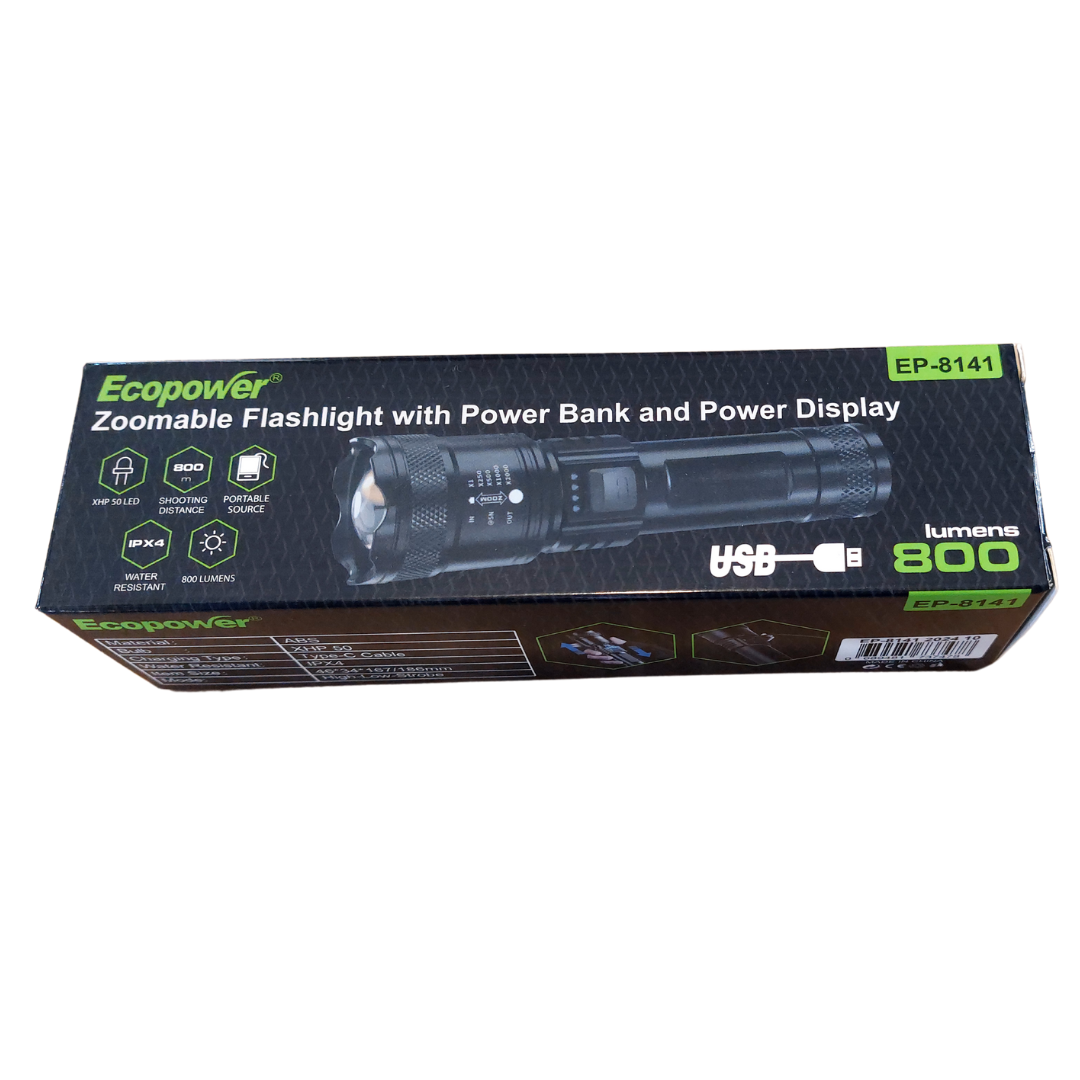 LINTERNA ECOPOWER RECARGABLE 800Lm EP-8141