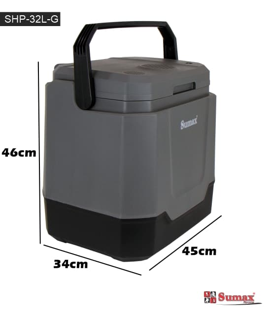 HELADERA PORTATIL SUMAX 32L 12V/110V-240V GRIS OSCURO