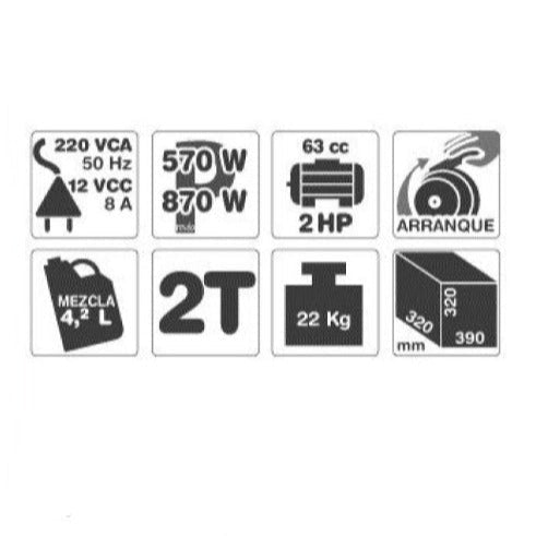 GENERADOR ELECTRICO GAMMA 950V/2HP GE-3441