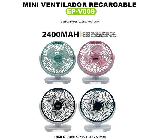 MINI VENTILADOR RECARGABLE EP-V009
