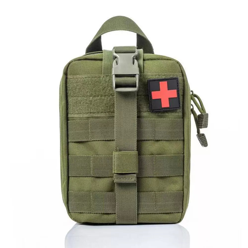 KIT DE EMERGENCIA Y SUPERVIVENCIA 33pzas BOLSO VERDE MILITAR