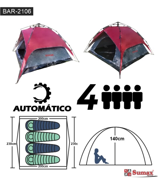 CARPA AUTOMATICA SUMAX 4 PERSONAS BAR-2106