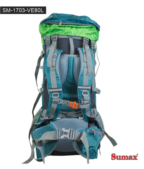 MOCHILA DE CAMPING SUMAX 80 LTS. SM-1703 A/R/V