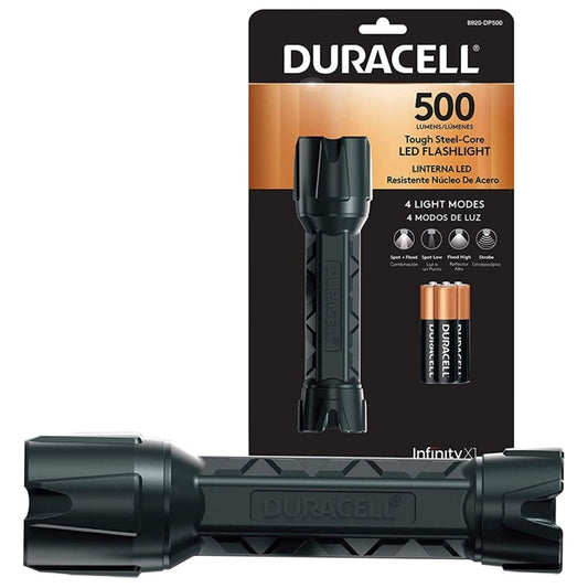 LINTERNA ACERO LED DURACEL 8920 - 500 LUMENS