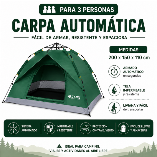 CARPA LYNX AUTOMATICA GB-132-2 P/ 3 PERSONAS