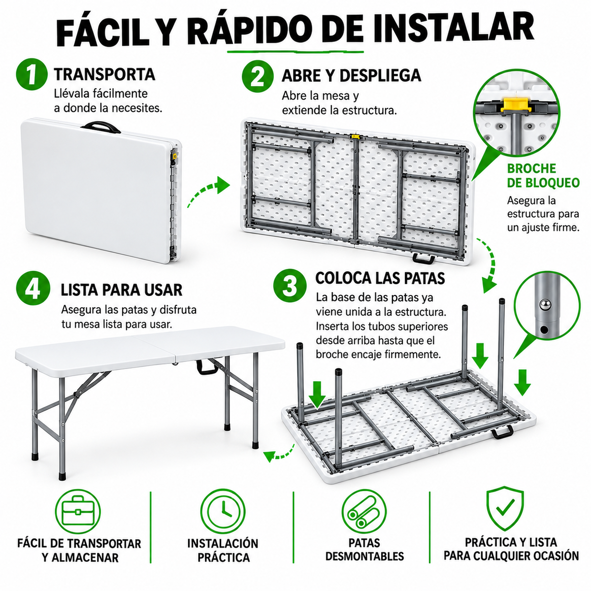 MESA PLEGABLE Z122 DE 1.2 X 0.60 MTS