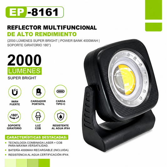 LAMPARA RECARGABLE ECOPOWER 2000LUMENS