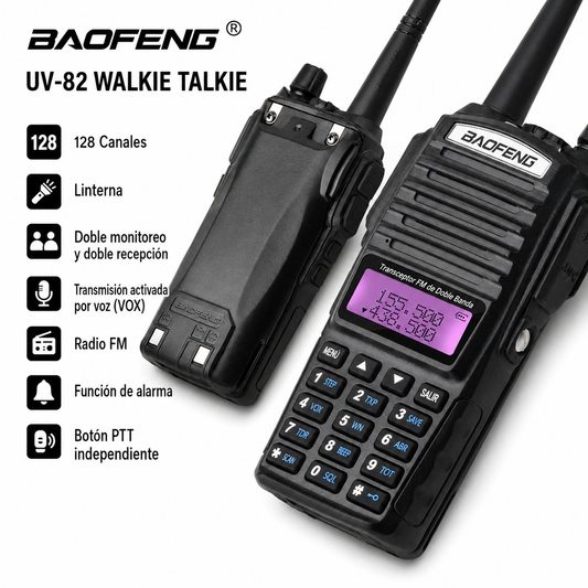 RADIO WALKIE TALKIE BAOFENG MODELO UV-82 R-82