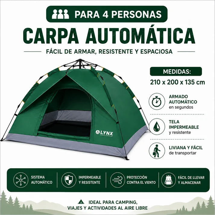 CARPA LYNX AUTOMATICA GB-132-3 P/ 4 PERSONAS