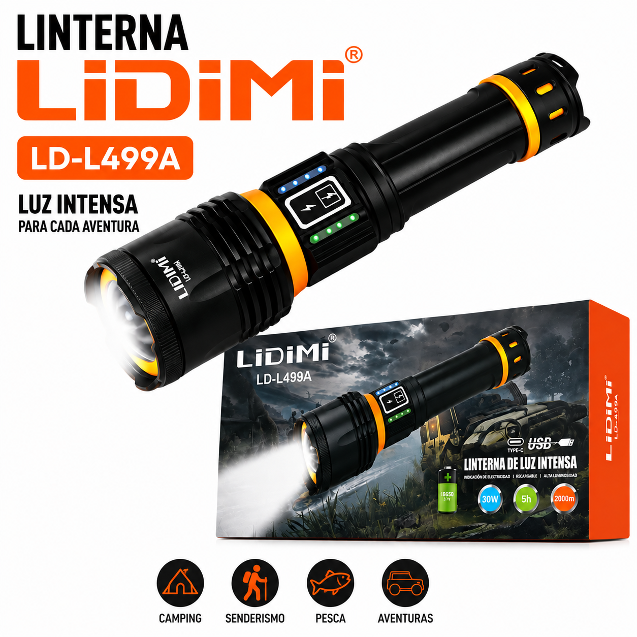 LINTERNA LIDIMI DE ALUMINIO LD-L499A