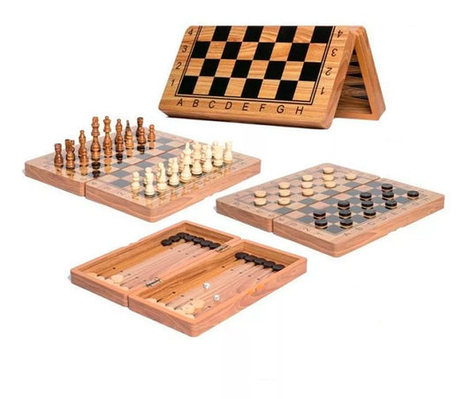 JUEGO DE AJEDREZ 3 EN 1