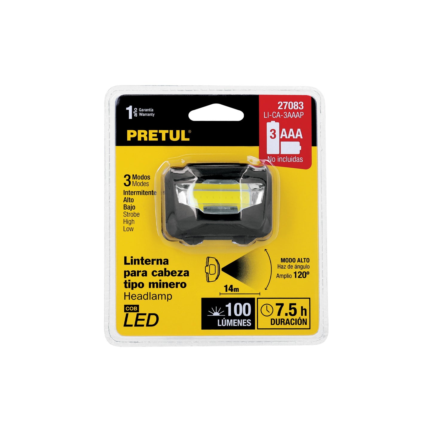 LINTERNA DE MINERO LED 100LM