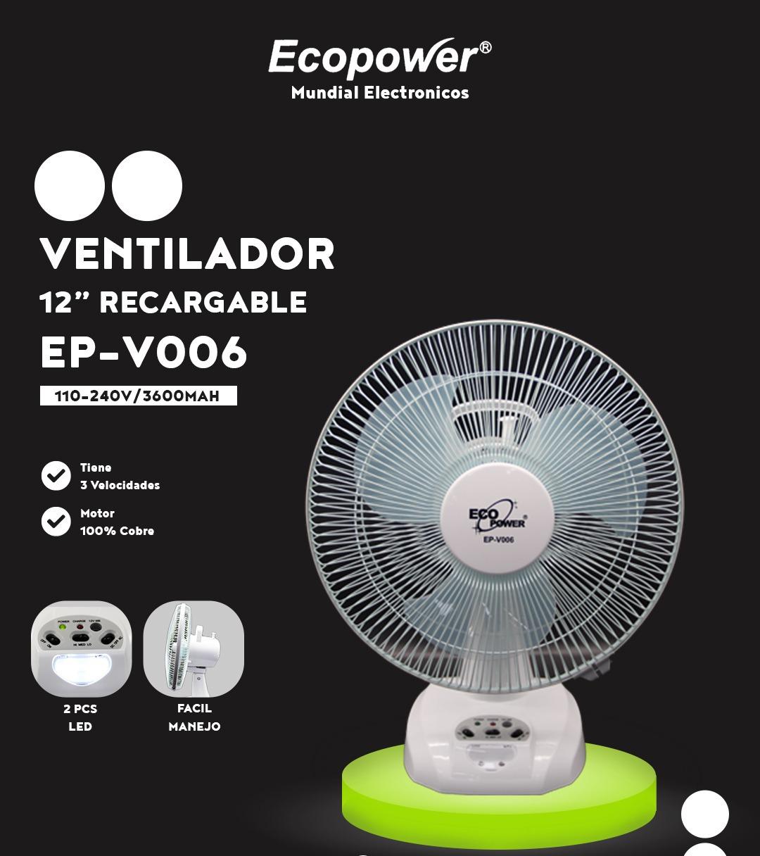 VENTILADOR DE MESA ECOPOWER EP-V006