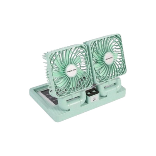 VENTILADOR DOBLE PANEL SOLAR 306° USB 12V