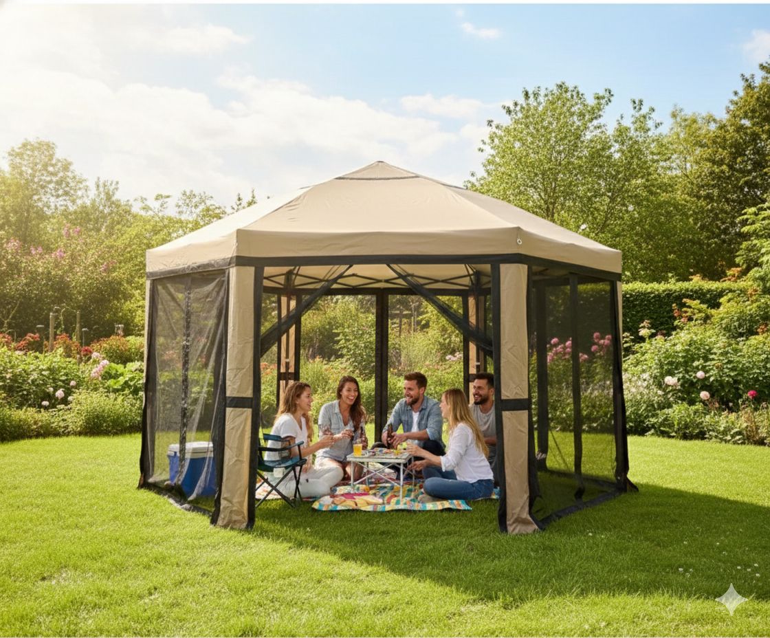 TOLDO CON MOSQUITERO – HEXAGONAL – 4M x 2.65M