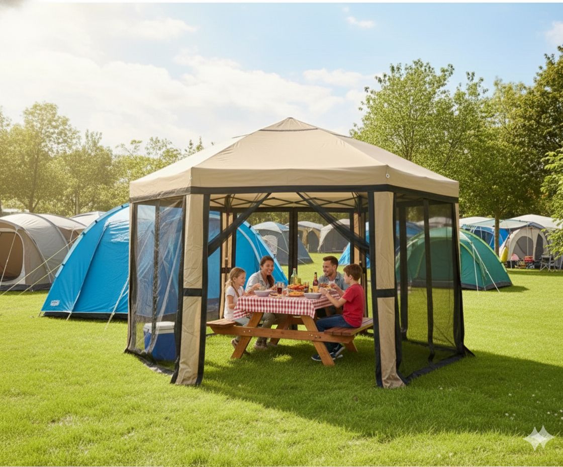 TOLDO CON MOSQUITERO – HEXAGONAL – 4M x 2.65M