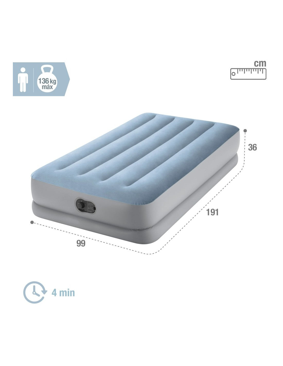 COLCHON INFLABLE INTEX 99x191x36 cm