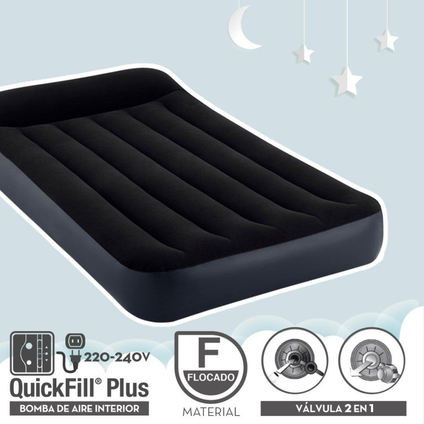 COLCHON INFLABLE REST-ESTANDAR C/ NIVEL ALMOHADA TWIN 99X191X25CM 64146