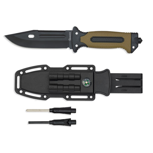CUCHILLO ALBAINOX TACTICO13.5CM-COYOTE/NEGRO 32664
