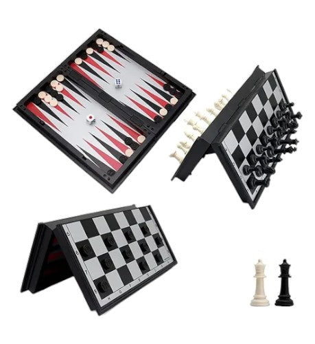 JUEGO 3 EN 1 BACKGAMMON,  AJEDREZ  Y DAMAS